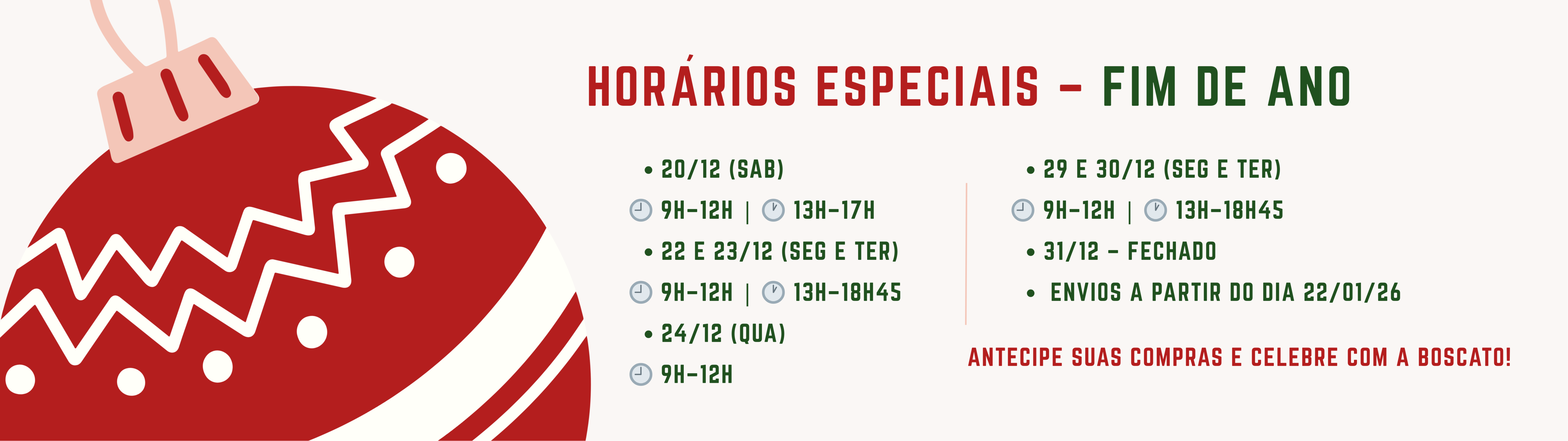 HORÁRIOS ESPECIAIS – FIM DE ANO (2)